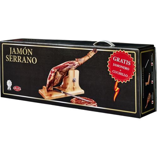 Hel skinke med kniv og stativ ca. 6,5kg 12mdr. 