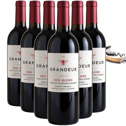 Vinpakke - 6 x Grandeur Red Blend + Gratis proptrækker