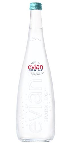 Evian, sparkling mineral water 75 CL glas