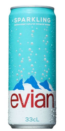 Evian Sparkling Mineral Water - Bedst før: 31.08.2025