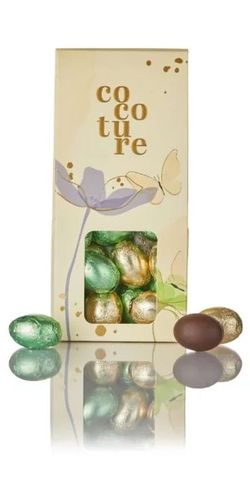 Cocoture, Fyldte folieæg mixet i gul dragébox m. blomster 95-100g