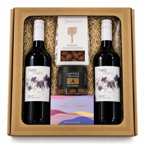 Gavekurv - Vin og søde sager (kr. 300,-)