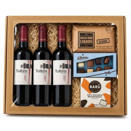 Gavekurv - Vin og søde sager (kr. 500,-)