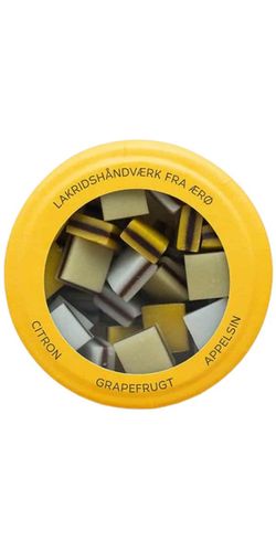Hattesen Lakridskonfekt, Gul Æske, Citron/Appelsin/Passion - Bedst før: 19.04.2026