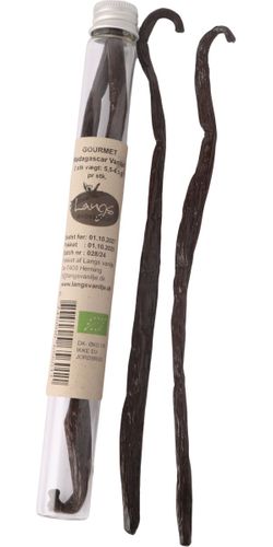 Langs Vanilje, Madagascar Vanilje, Large 2 stk rør, 20 cm, 5,5-6,5 gram pr stk