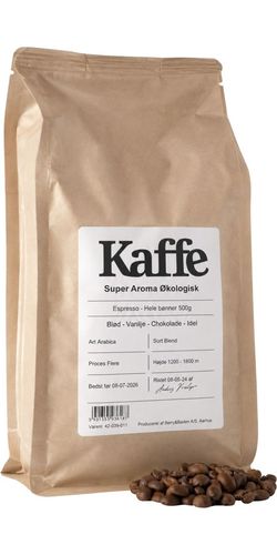Super Aroma Økologisk Espresso 500 g. (Hele bønner)