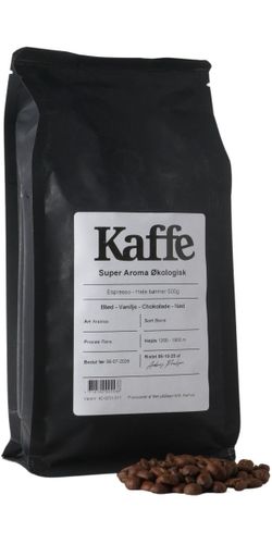 Super Aroma Økologisk Espresso 500 g. (Hele bønner)