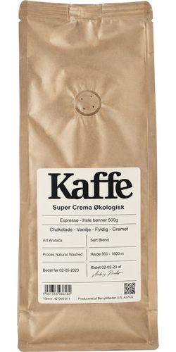 Super Crema Økologisk espresso 500 g. (Hele bønner)