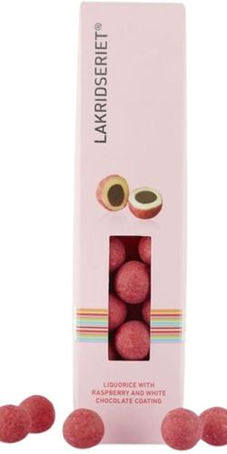 Lakridseriet - (Tokyo) Sød lakrids m. hvid chokolade & hindbær- pulver